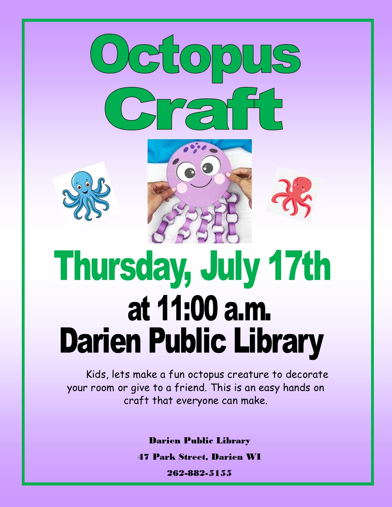 SRP 2025 Octopus Craft Flyer